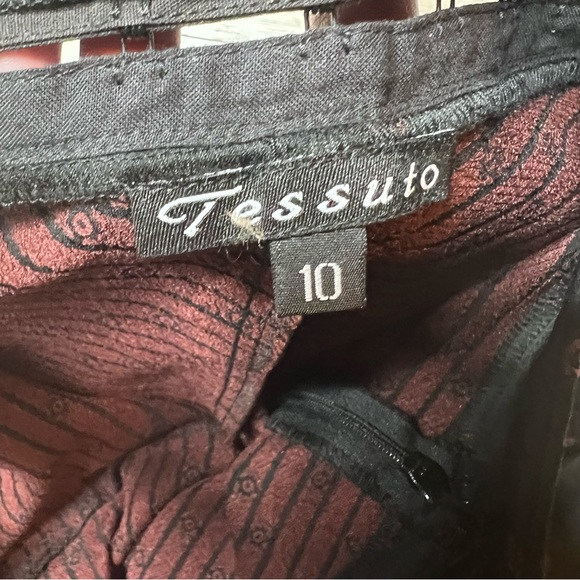 💚Tessuto black/burgundy print pants - Picture 7 of 8